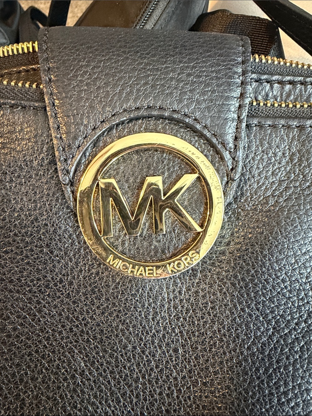 Michael Kors Black Leather Crossbody with Gold Accents - Picture 9 of 9